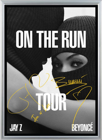 Jay-Z & Beyonce - On The Run Tour Signed Music Print